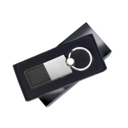 Porte-clés métal et PU personnalisable "COLOMBUS"