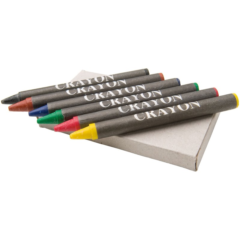 Boîte de 6 crayon gras personnalisable "AYO"