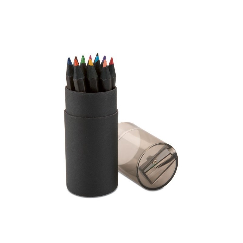 Boîte de crayons de couleur corps noir - Boîte personnalisable. BLOCKY