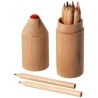 Boîte en bois personnalisée comprenant 12 mini crayons de couleur