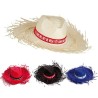 FILAGARCHADO - Chapeau de paille naturelle tressée avec bords effilochés et bandeau personnalisable