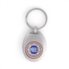 Porte-clés en zamac avec jeton métallique aimanté publicitaire