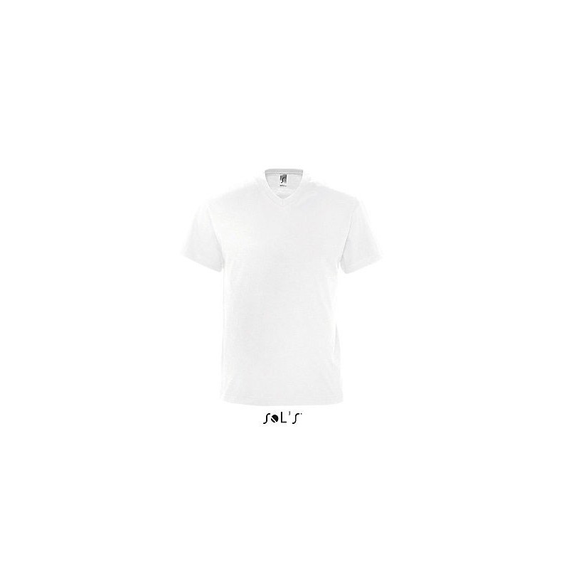 Tee-shirt homme publicitaire col V blanc VICTORY