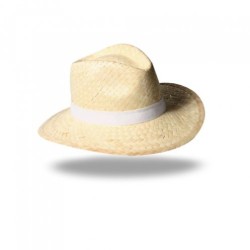 Chapeau de paille blanche personnalisable LEO