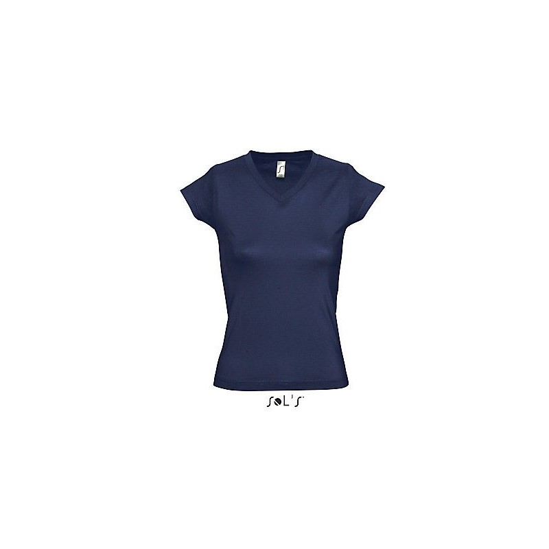 Tee-shirt publicitaire femme col V couleur MOON
