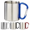 ALPS - Mug publicitaire en métal avec anse mousqueton détachable de couleur