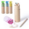 BABY - Set de 6 mini crayons de couleur livré dans un tube en carton avec taille crayon intégré.