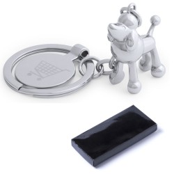 Porte-clés en 3 dimensions avec jeton en forme de chien "HOINZO"
