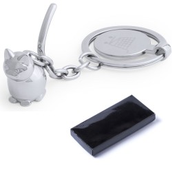 Porte-clés avec jeton en 3 dimensions en forme de chat "HOINZO"