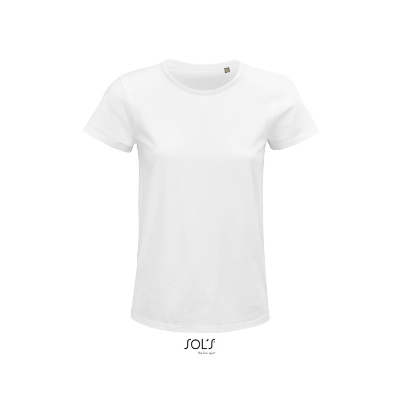 Tee-shirt femme blanc en coton biologique CRUSADER