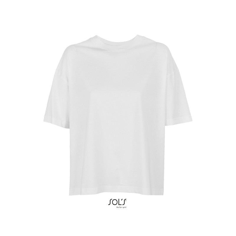 Tee-shirt coton bio blanc oversize femme personnalisable BOXY