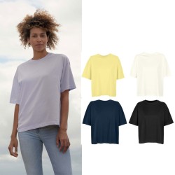 Tee-shirt coton bio couleur oversize femme personnalisable BOXY