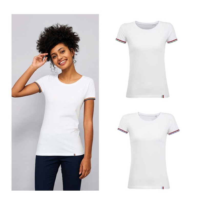 Tee-shirt Femme publicitaire RAINBOW - Coloris : blanc