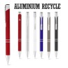 RE-BETA - Stylo en aluminium recyclé avec accessoires argent et corps en couleur