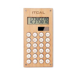 Calculatrice solaire de bureau publicitaire en bambou "CALCUBAM"