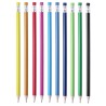 MELART - Crayon à papier en bois peint avec gomme de coloris assortis.