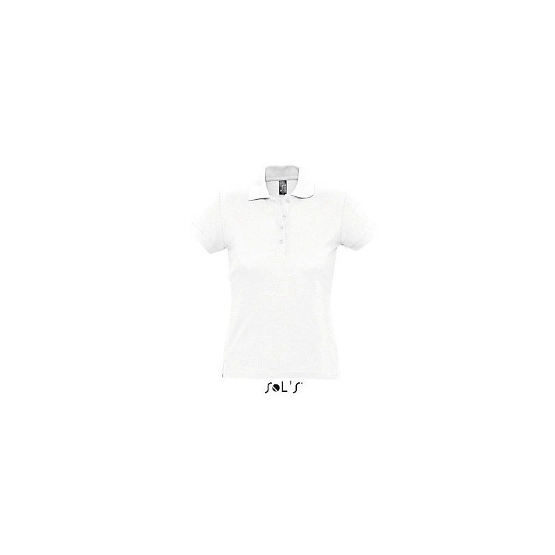 Polo publicitaire - Coloris : blanc. femme "PASSION"
