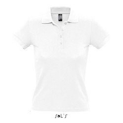 Polo publicitaire Femme - Coloris : blanc. "PEOPLE"