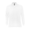 Polo Homme manches longues - Coloris : blanc. "STAR"