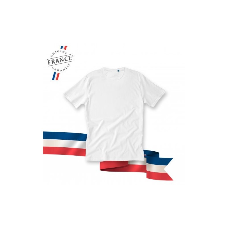 Tee-shirt unisexe blanc en coton bio, fabriqué en France - ACHILLE