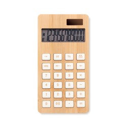 Calculatrice de bureau publicitaire en bambou "CALCUBIM"