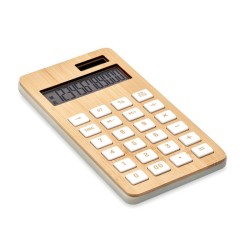 Calculatrice de bureau publicitaire en bambou "CALCUBIM"