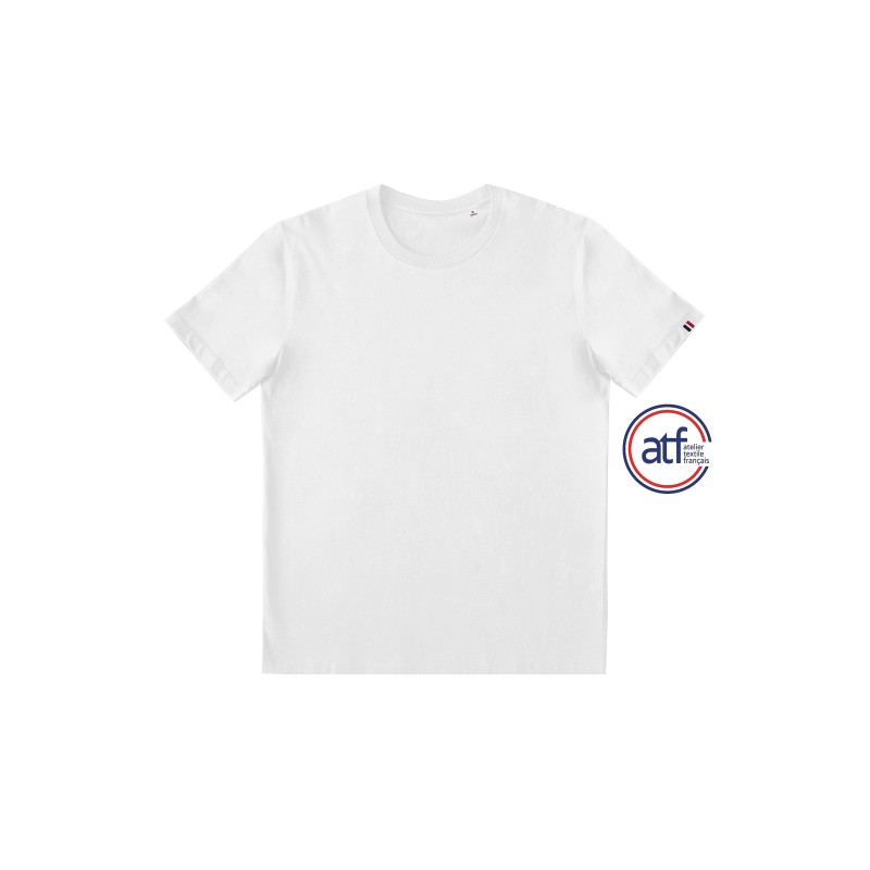 Tee-shirt coton blanc unisexe publicitaire fabriqué en France - Sasha