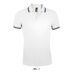 Polo homme manches courtes avec bandes contrastées "PASADENA"