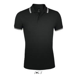 Polo homme manches courtes avec bandes contrastées "PASADENA"