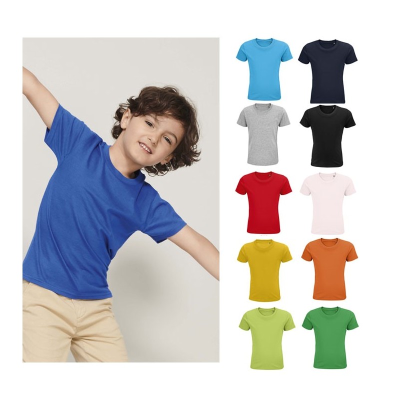 Tee-shirt publicitaire enfant coton biologique - 12 coloris. PIONEER