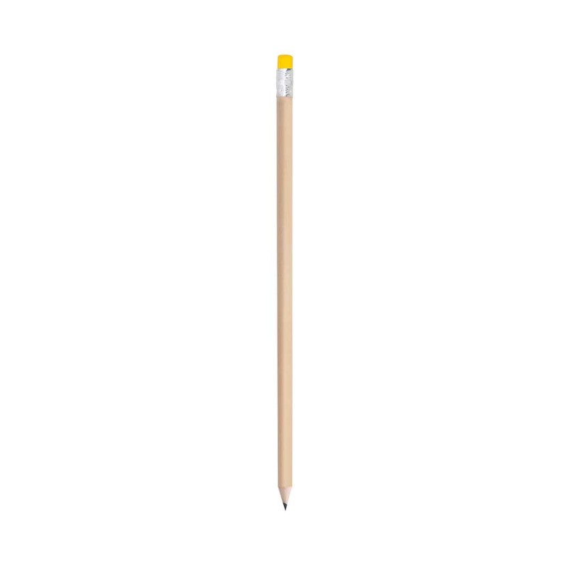 Crayon à papier bois naturel avec gomme de couleur personnalisable "TO
