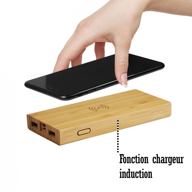 Chargeur nomade 800 mAh personnalisable avec fonction induction BOOBY