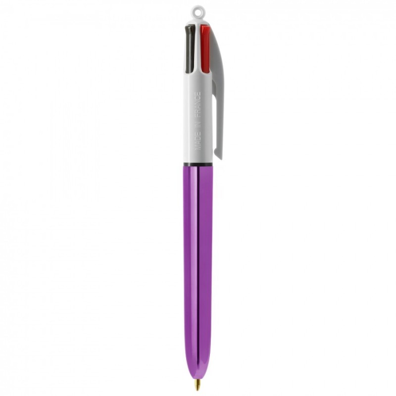 Stylo BIC® publicitaire 4 couleurs "SHINE" métallique