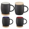 HEARTH - Mug extérieur noir mat et intérieur aux coloris vifs avec couvercle en bambou