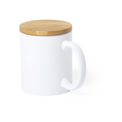 Tasse en céramique avec couvercle bambou personnalisable  "YOTEL"