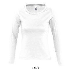 Tee-shirt blanc publicitaire femme manches longues "MAJESTIC"
