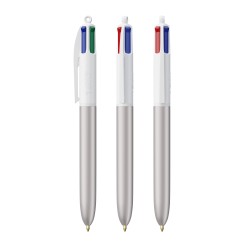 Stylo BIC® 4 couleurs personnalisé avec finition de coloris glacé