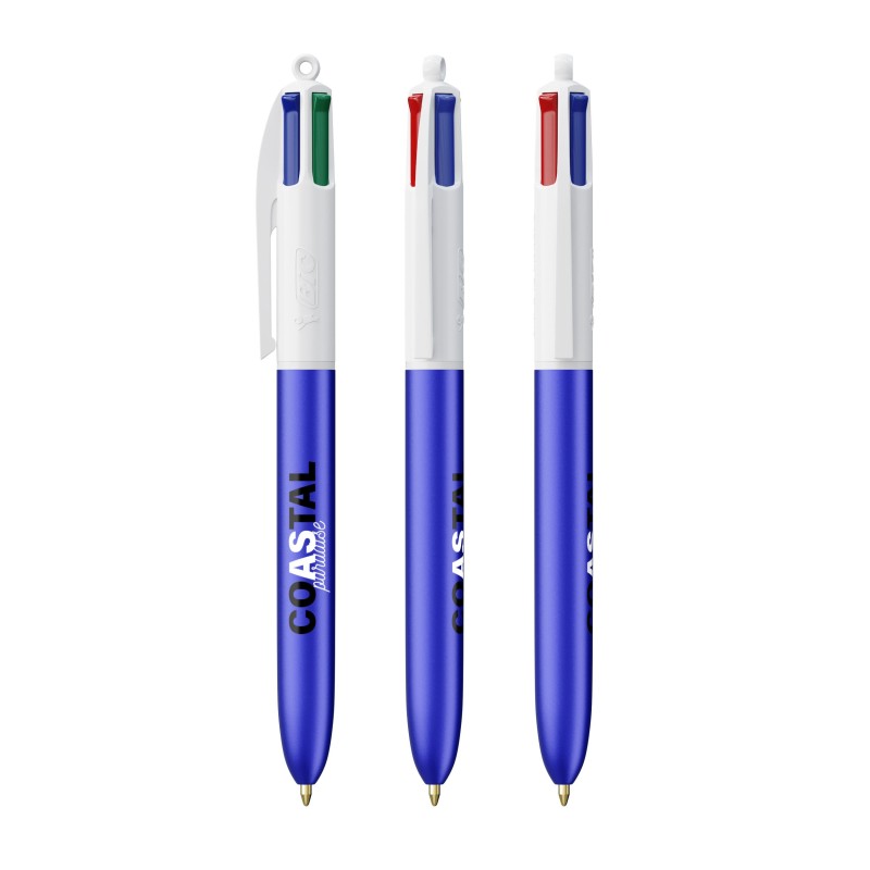 Stylo BIC® 4 couleurs personnalisé avec finition de coloris glacé