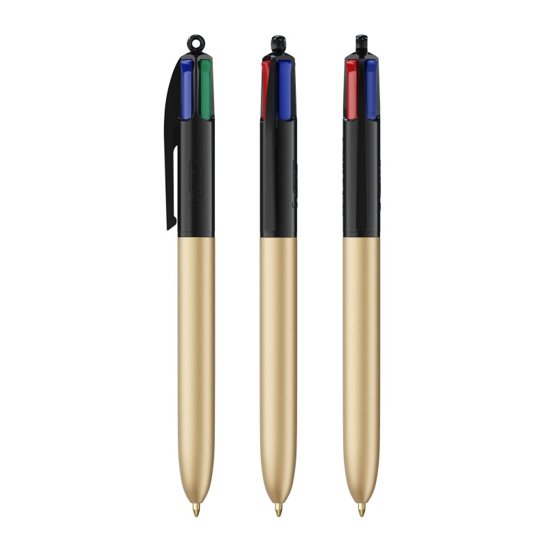 Stylo BIC® 4 couleurs personnalisé avec finition de coloris glacé