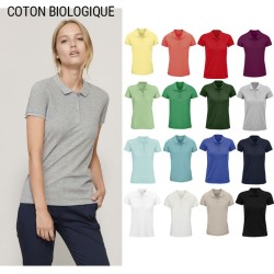 Polo publicitaire femme en coton biologique  - 7 coloris. PLANET