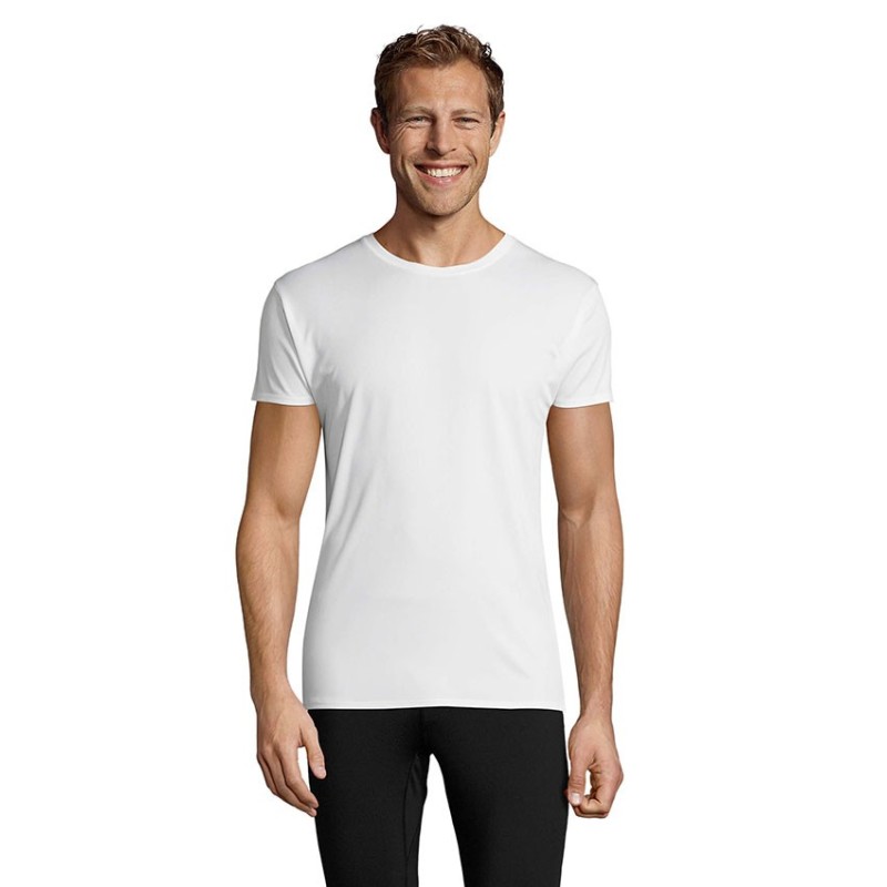 Tee-shirt de sport unisexe blanc, personnalisable. "SPRINT"