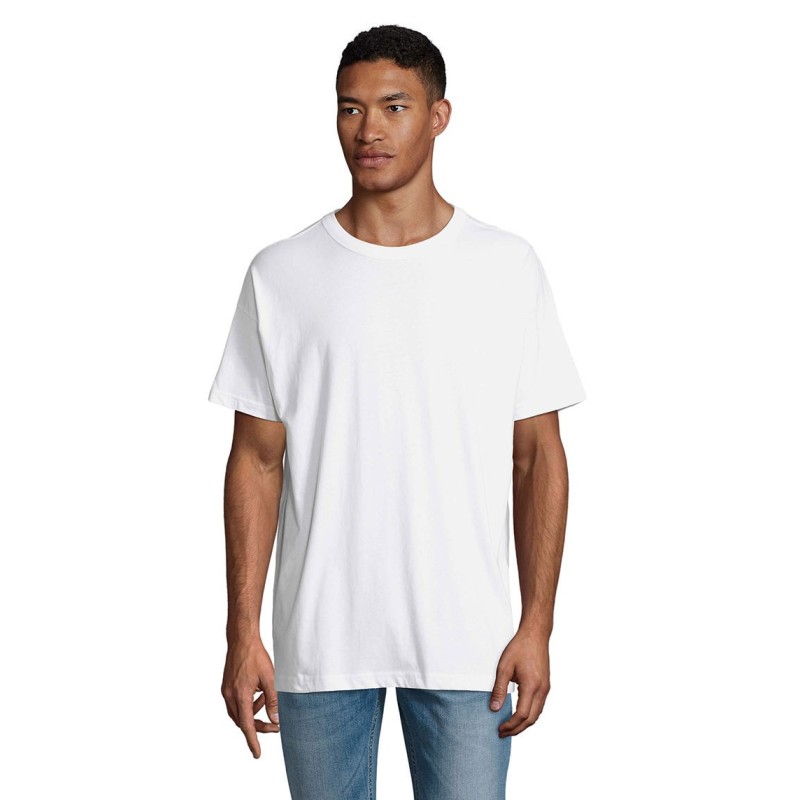 Tee-shirt coton bio blanc oversize homme personnalisable BOXY