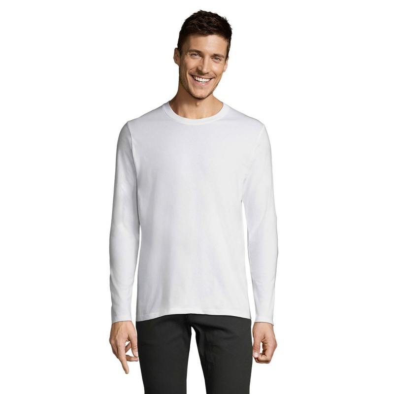 Tee-shirt publicitaire homme manches longues IMPERIAL - Blanc