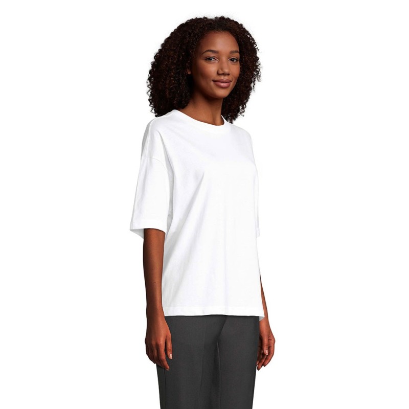 Tee-shirt coton bio blanc oversize femme personnalisable BOXY