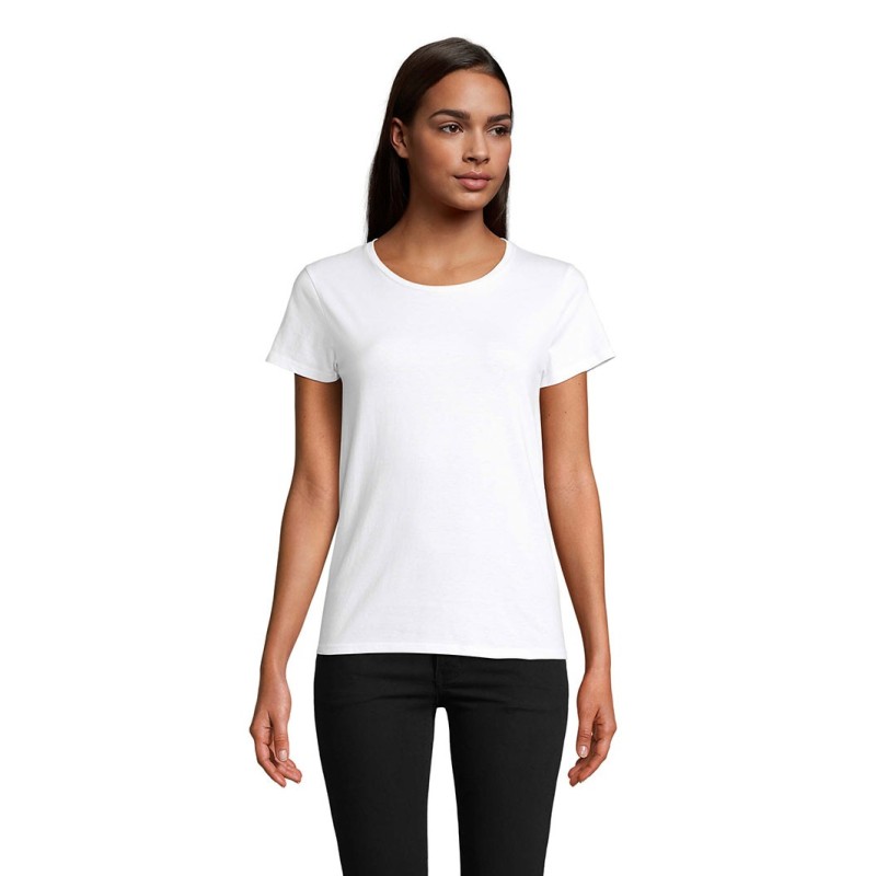 Tee-shirt femme blanc en coton biologique CRUSADER