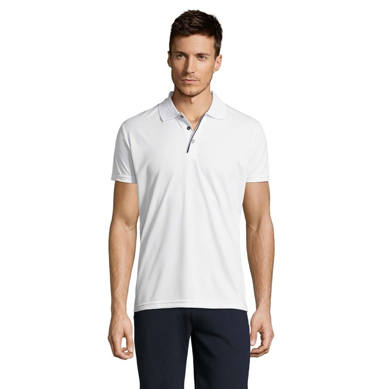 Polo publicitaire de sport blanc pour Homme "PERFORMER"