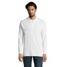 Polo Homme manches longues - Coloris : blanc. "STAR"