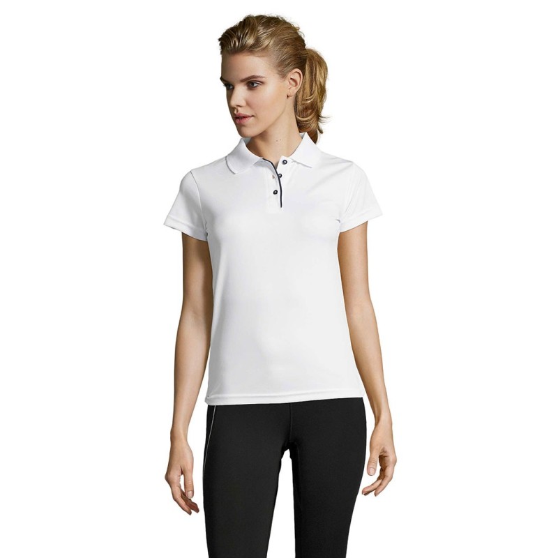 Polo publicitaire de sport blanc pour Femme "PERFORMER"