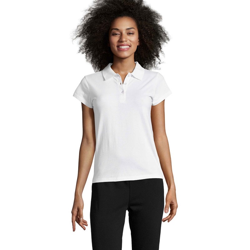 Polo publicitaire femme "PRESCOTT" -  Coloris : blanc