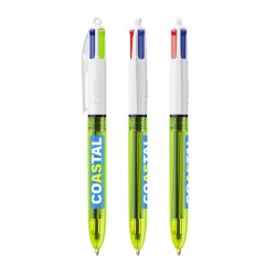 Stylo BIC® 4 couleurs publicitaire avec corps fluo